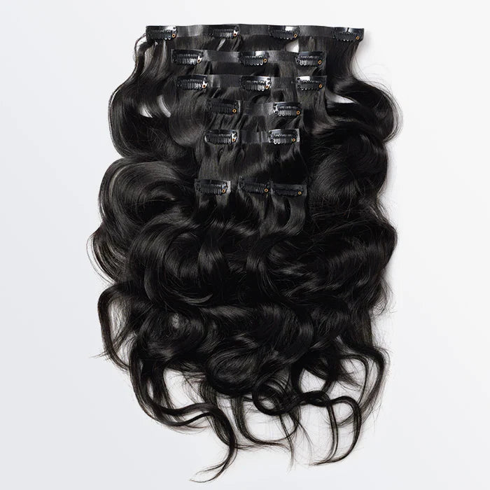 Virgin Brazilian Body Wave Clip in Hair Extensions