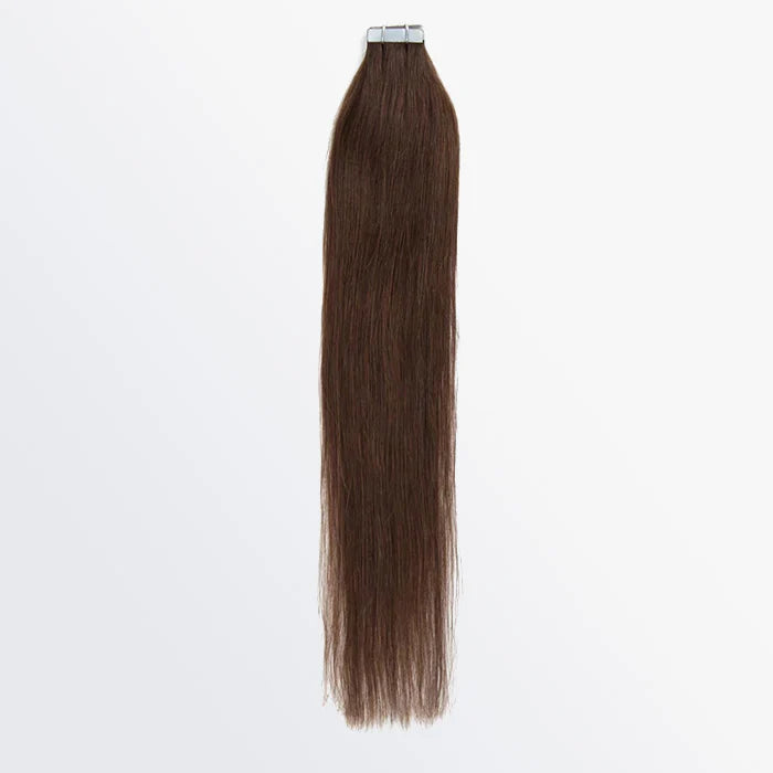 Virgin Straight Chocolate Brown Tape-In Hair Extensions