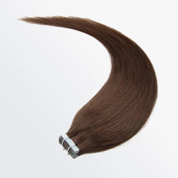 Virgin Straight Chocolate Brown Tape-In Hair Extensions