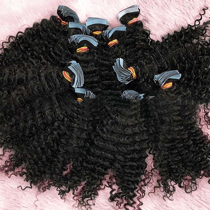 Virgin Brazilian Kinky Curly Tape-In Hair