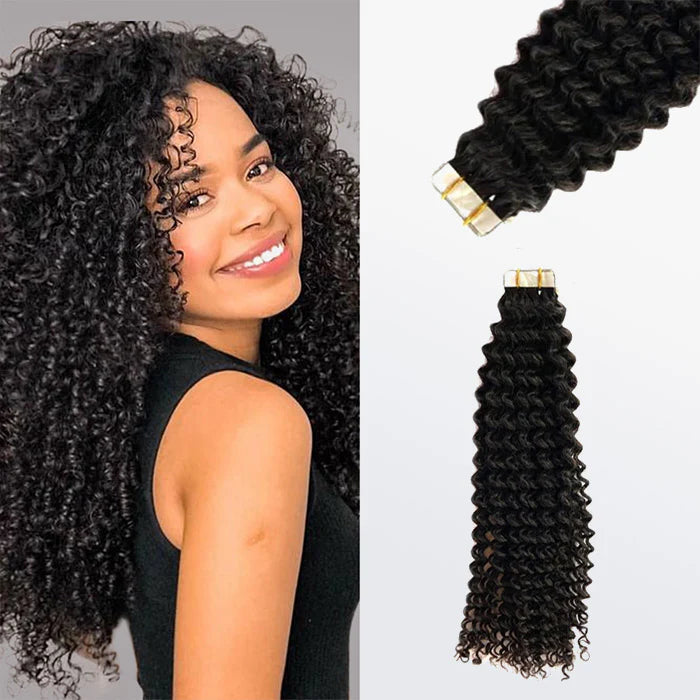 Virgin Brazilian Kinky Curly Tape-In Hair