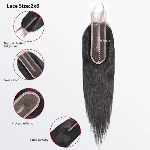 Virgin Straight Hair Closure 2x6